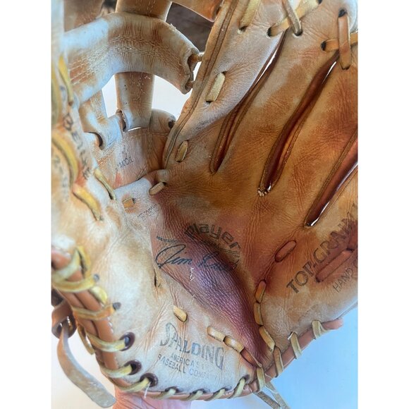 Spaulding Leather Jim Rice Pro Model Baseball Glove. Tan Brown. RHT 12.5” - Picture 3 of 8